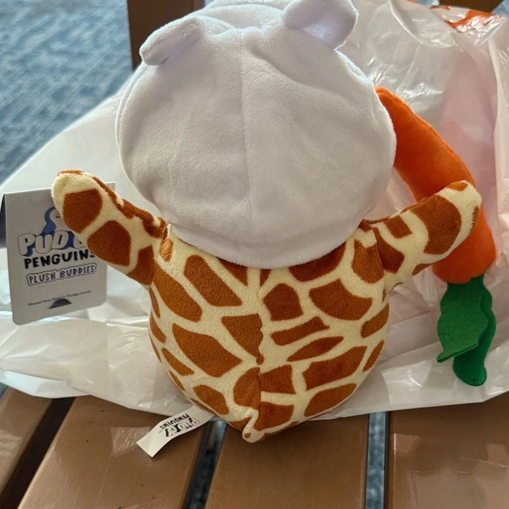 Original Penguin Giraffe Plush Toy in Polar Bear Hoodie PENGU NWT